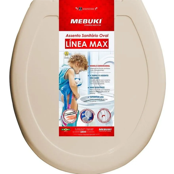 Assento Sanitário Universal Oval Linea Max Salmão Mebuki