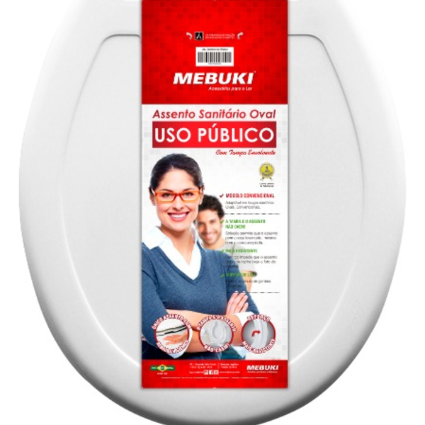 Assento Tampa Sanitária Público Oval Aberto Branco Para Vaso/