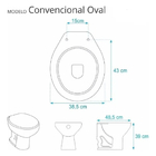Assento Tampa Sanitária Público Oval Aberto Branco Para Vaso/