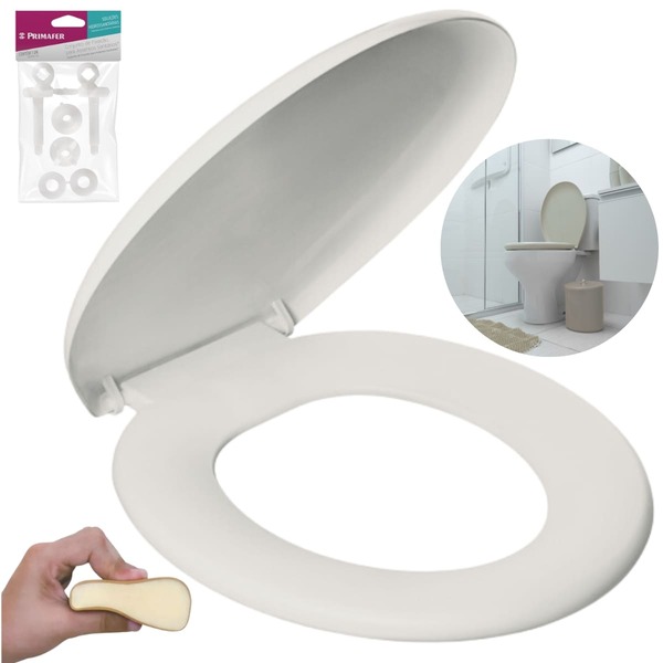 Assento Tampa Vaso Sanitário Oval Almofadado + Jogo De Parafu
