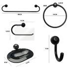 Assento Tampa Vaso Sanitário Oval Almofadado Preto + Kit Para