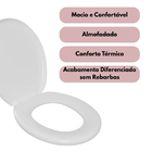 Assento Vaso Sanitário Oval Almofadado Branco + Conjunto Fixa