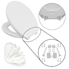 Assento Vaso Sanitário Oval Almofadado Branco + Conjunto Fixa