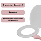 Assento Vaso Sanitário Tampa Oval Soft Branco + Escova Sanitá