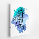 Astronauta Azul Arte Minimalista Quadro Canvas 100x70cm