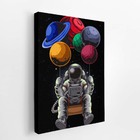 Astronauta Balanço Balões Planetas Quadro Canvas 100x70cm