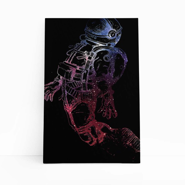 Astronauta Colorido Arte Minimalista Quadro Canvas 140x90cm