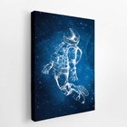 Astronauta Universo Arte Azul Neon Quadro Canvas 100x70cm