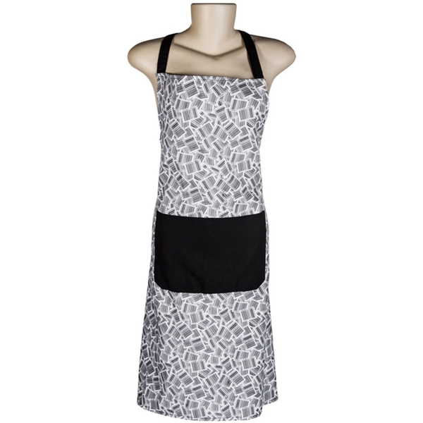 Avental Algodao Barcode Branco/preto 70 X 80 Cm