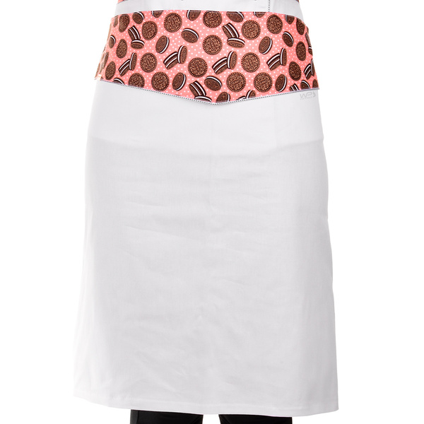 Avental Chef De Cozinha Feminino Branco Biscoitos Recheados -