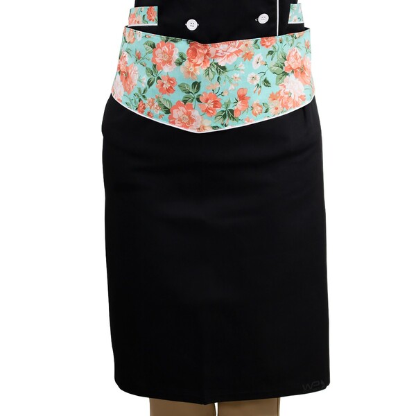 Avental De Cintura Chef De Cozinha Detalhe Floral Verde Tipo