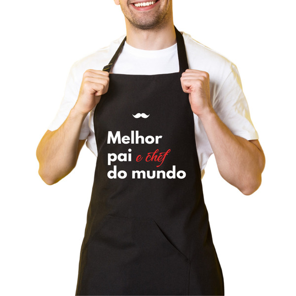 Avental De Cozinha Churrasqueiro Preto Melhor Pai Do Mundo
