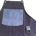 Avental Especial Em Jeans Azul E Couro - Feito No Brasil