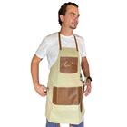 Avental Especial Em Lona Bege E Couro - Brasil