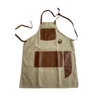 Avental Especial Em Lona Bege E Couro - Brasil
