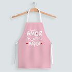 Avental Feminino Oxford Com Regulador De Altura Rosa O Amor M