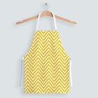 Avental Oxford Com Regulador De Altura Chevron Amarelo E Bran
