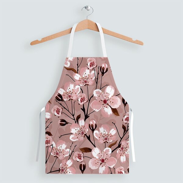 Avental Oxford Com Regulador De Altura Floral Rosa