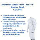Avental Proteção Vaqueta Com Tiras Sem Emenda 1,00 X 0,60 Cm