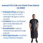 Avental Pvc 0,30 Com Fivela Preto 1,20m X 0,70m Maicol Ca 383