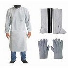 Avental Soldador Tipo Barbeiro+luva+perneira Couro Raspa Epi
