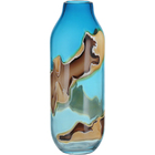 Axel Vaso Decorativo Enfeite 45x14x14cm Vidro Azul