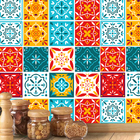 Azulejo Adesivo De Parede Português Hidráulico Colorido Para