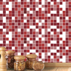 Azulejo Adesivo Para Cozinha Pastilhas Lavável Vermelho Rosa