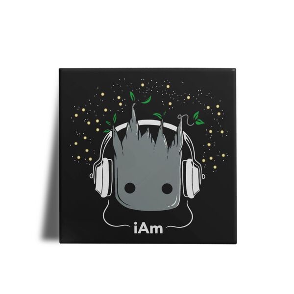 Azulejo Decorativo Personalizado Groot Ouvindo Música