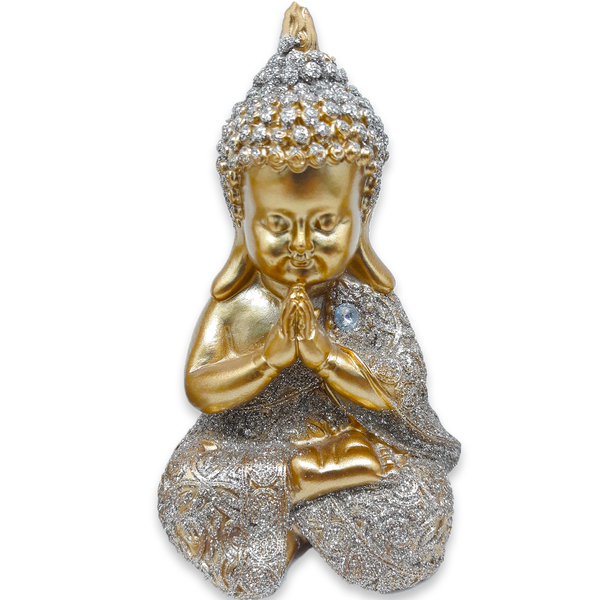 Baby Buda Tailandês Rezando Buda Orando Brilhante 10 Cm