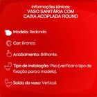 Bacia Com Caixa Acoplada Duplo Acionamento Debba Round Branco