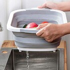 Bacia Escorredor Silicone Retratil 3 Em 1 Bandeja Dobravel Ta