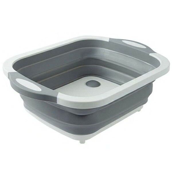 Bacia Escorredor Silicone Retratil 3 Em 1 Bandeja Dobravel Ta