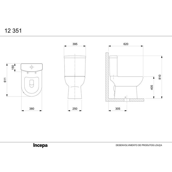 Bacia Para Caixa Acoplada Smart Branco - Celite