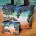 Bag Grande De Piscina E Nescessarie Em Lona Tropical-b109