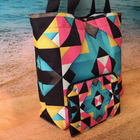 Bag Grande De Praia E Nescessarie Em Lona Geometrico-b5