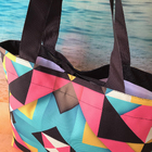 Bag Grande De Praia E Nescessarie Em Lona Geometrico-b5