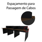 Baia De Trabalho 6 Lugares 270x120cm Acácia Volcano Com Preto