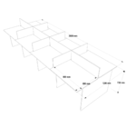 Baia De Trabalho 8 Lugares 360x120cm Acácia Volcano Com Preto