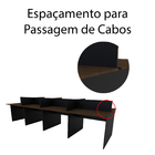 Baia De Trabalho 8 Lugares 360x120cm Acácia Volcano Com Preto