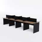 Baia De Trabalho 8 Lugares 360x120cm Freijó Com Preto