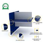 Baia P/ Telemarketing Dupla Contínua Pandin Maxxi - Azul/cinza