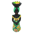 Baianas Cerâmica Alto do Moura Nicinha Otília Amarelo e Verde