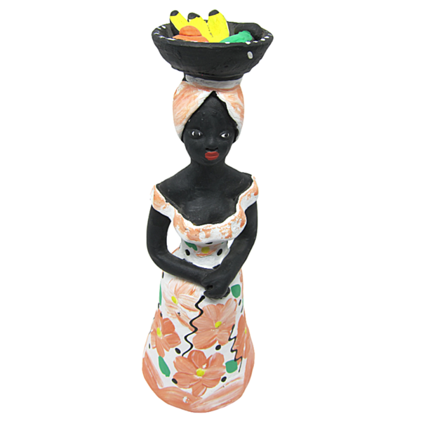 Baianas Cerâmica Alto do Moura Nicinha Otília Branco e Laranja