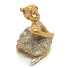 Bailarina Sentada Estatueta Enfeite Decoração Resina 4 Cm