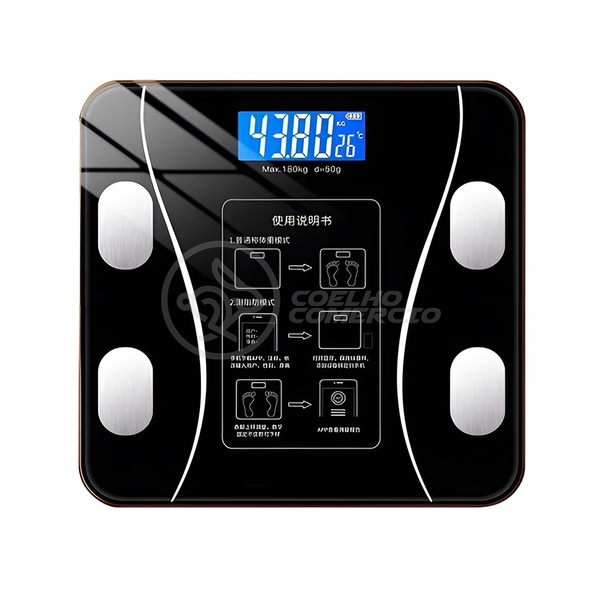 Balança Corporal Digital Com Bioimpedância Conexão Bluetooth