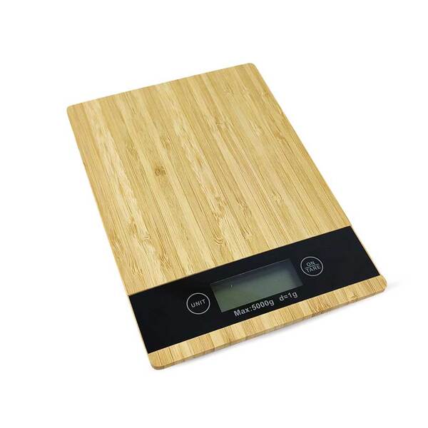 Balança Digital Precisão Cozinha De Madeira Bambu Prática Uso
