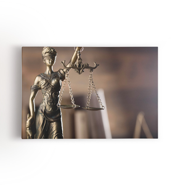 Balança Justiça Deusa Têmis Direito Quadro Canvas 60x40cm