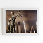 Balança Justiça Têmis Direito Quadro Moldura Branca 60x40cm