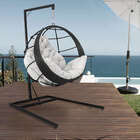 Balanço Em Ferro Com Suporte Tramado Na Fibra Sintética Ninho